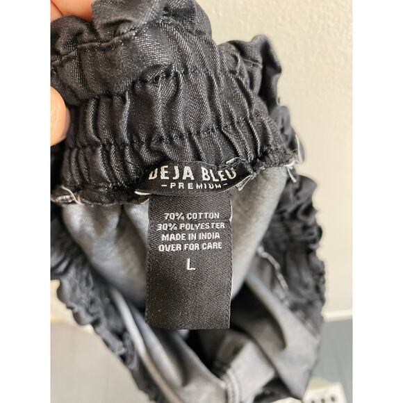 Chic Black Cotton-Blend Skirt - Size Large - Picture 9 of 9